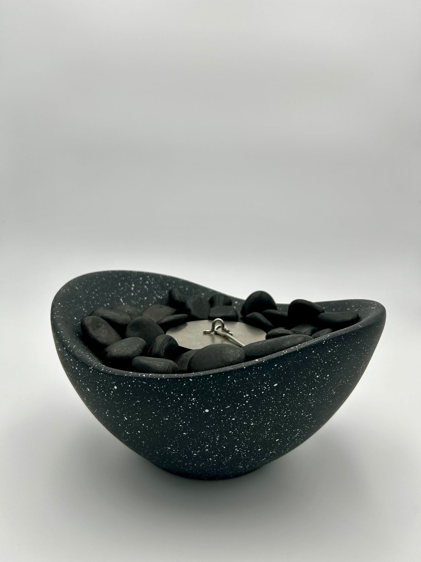 Charcoal Firepit with Black stones