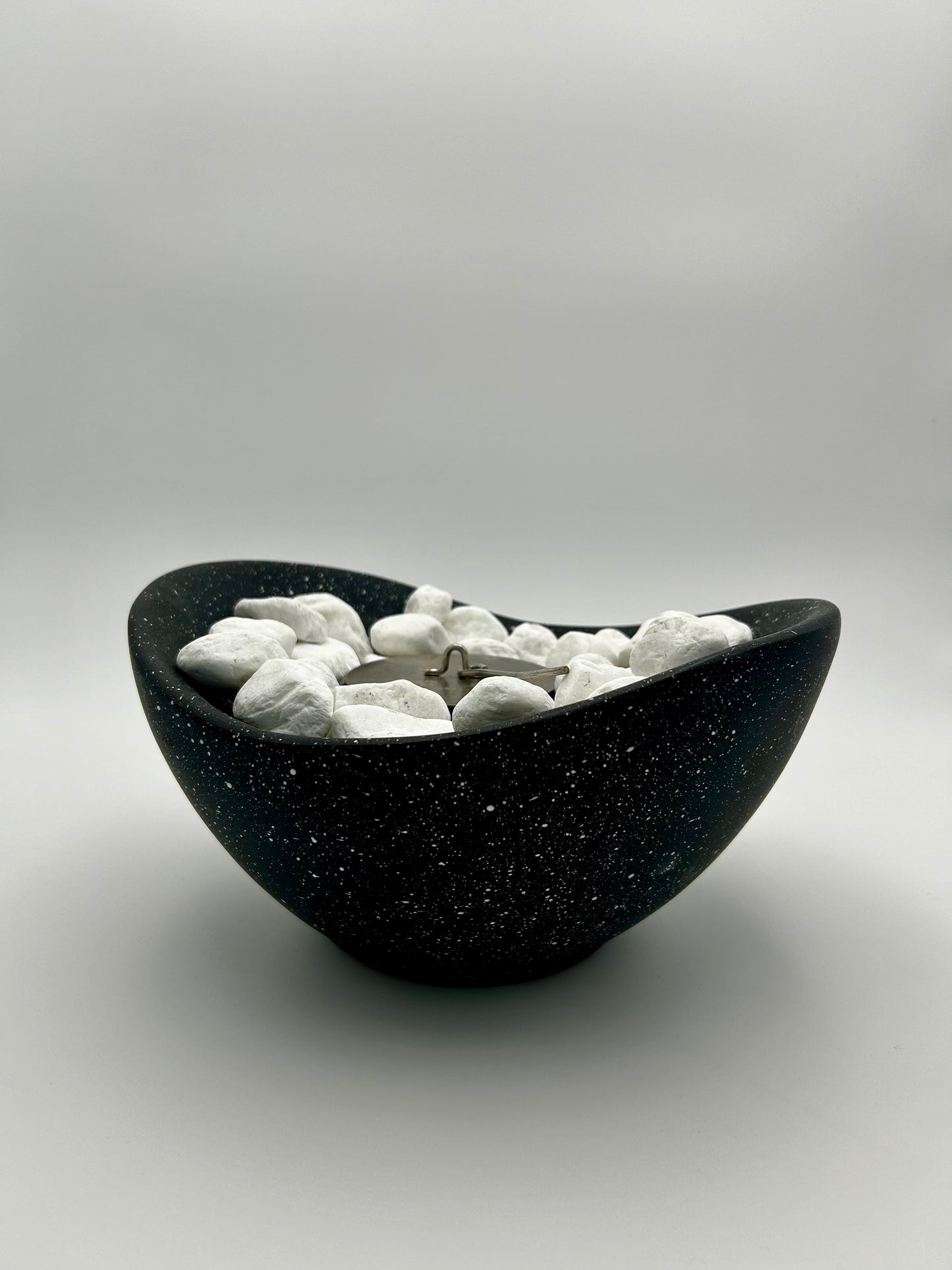 Charcoal Firepit with Black stones