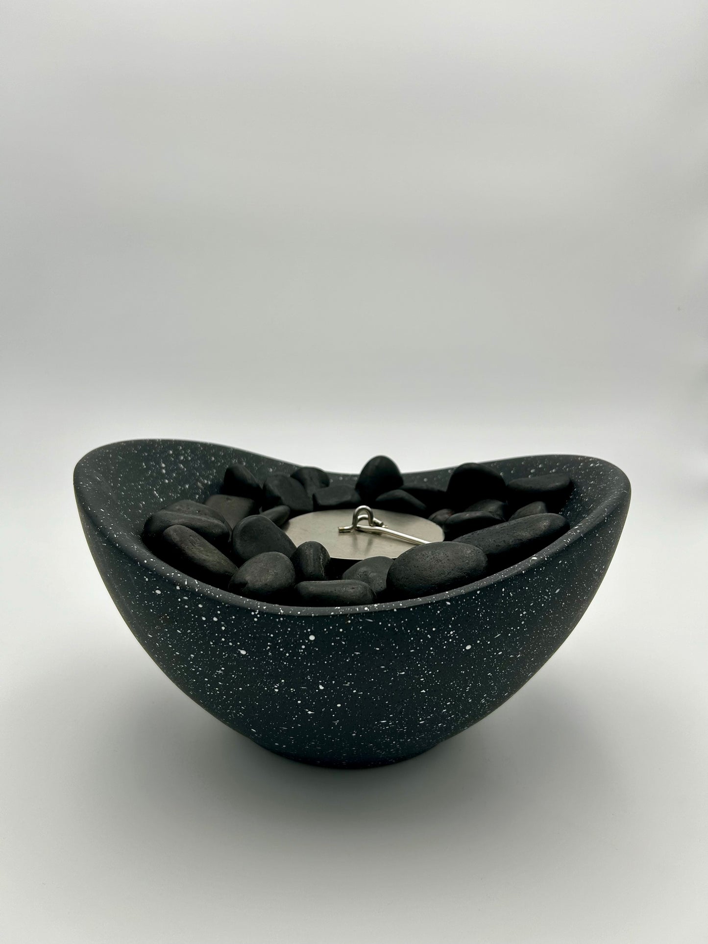 Charcoal Firepit with Black stones