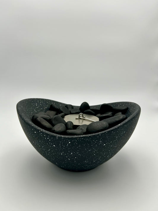 Charcoal Firepit with Black stones