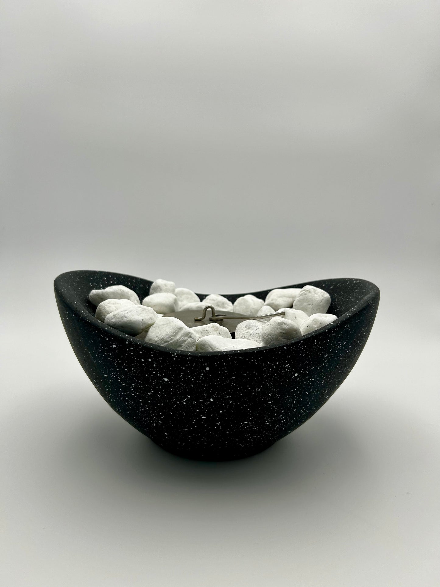 Charcoal Firepit with Black stones