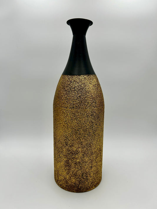 Black and gold long vase