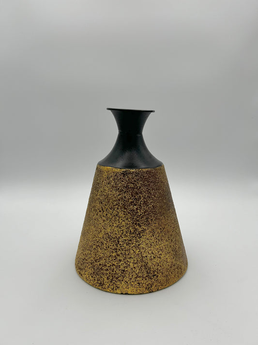 Black and gold triangle vase