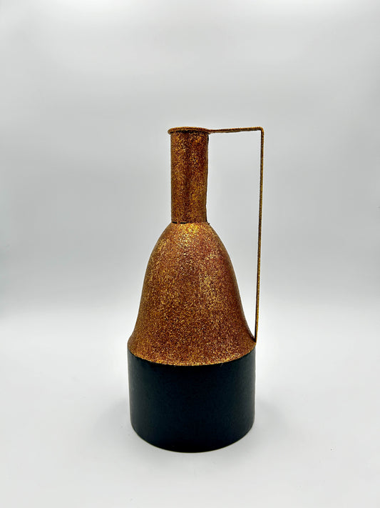 Black and gold bell vase